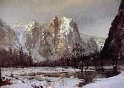 Albert Bierstadt Cathedral Rock, Yosemite Valley Norge oil painting reproduction